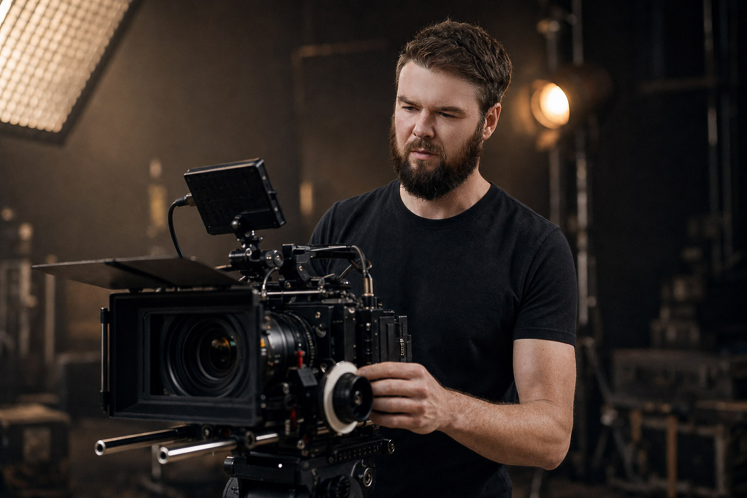 Paul David Smith working with a cinema camera